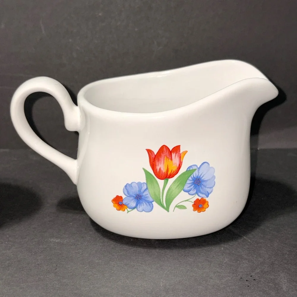 Vtg Assorted Creamer Mini Pitcher Lot Floral Stoneware Ceramic 6 Pc Collection